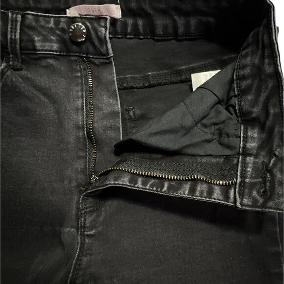 Forever 21 High Waist Skinny Jeans 5 Pocket Style Black Size 27 Ripples - Picture 4 of 11